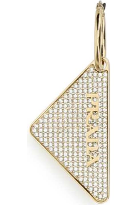 Prada Earrings for Women Prada Gold 925 Silver Symbole Single Right Earring