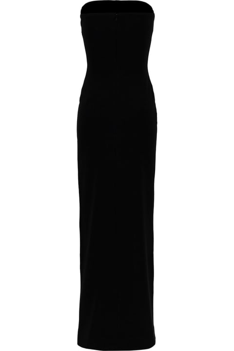 Solace London Dresses for Women Solace London 'bysha' Long Black Dress With Front Split In Stretch Fabric Woman