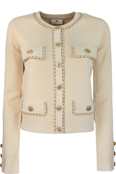 Elisabetta Franchi Coats & Jackets for Women Elisabetta Franchi Chain Detailed Cropped Jacket