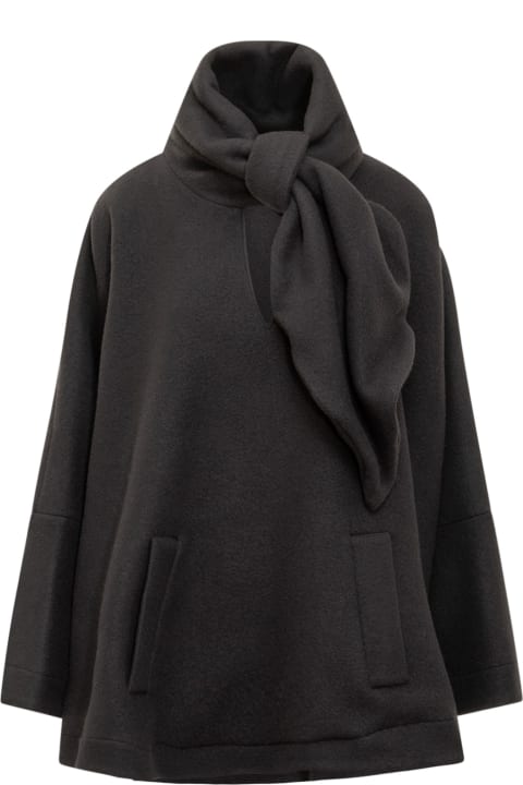 The Attico Coats & Jackets for Women The Attico Black Virgin Wool Blend Cape