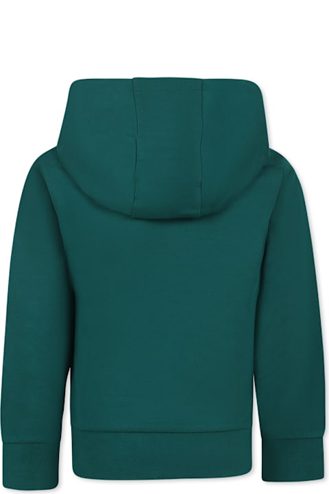Topwear for Boys Moncler Green Sweatshirt For Kids With Logo