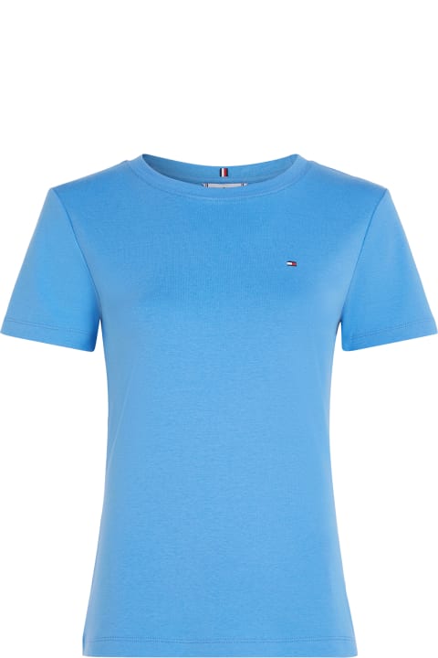 Tommy Hilfiger Topwear for Women Tommy Hilfiger Light Blue T-shirt With Mini Logo