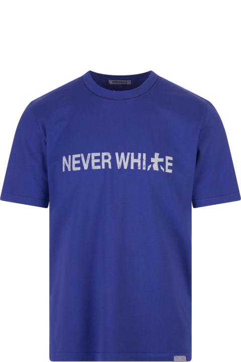 Premiata for Men Premiata Blue T-shirt With Never White Print