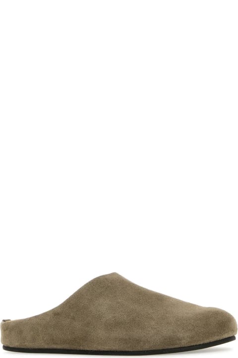 The Row Sandals for Women The Row Dove Grey Suede Hugo Slippers