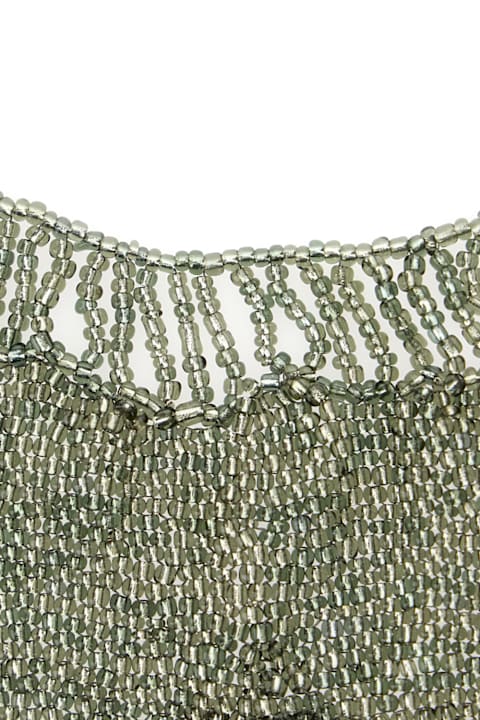 Tela حُلي لـ السيدات Tela Grey Necklace With Scarf Design Decorated With Beads In Mixed Glass And Metal Woman