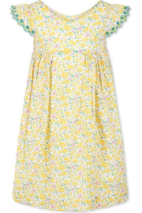 Homeware Bonpoint Yellow Dress For Girl With Floral Print