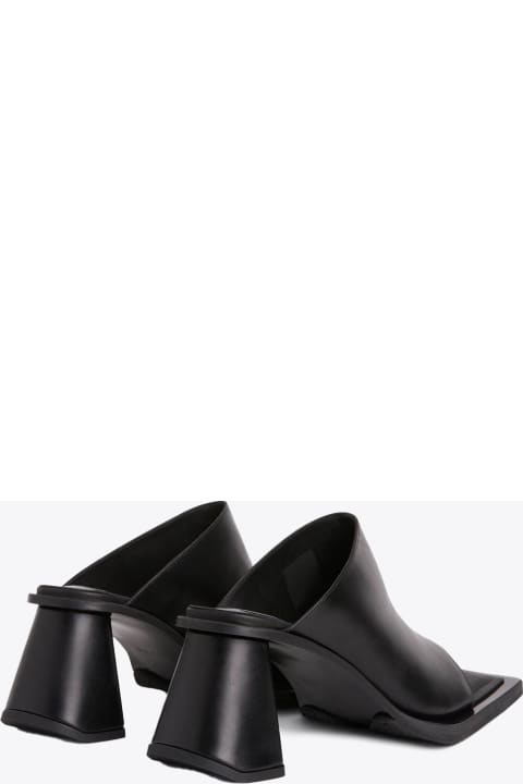 Naomi Black leather heeled mules - NAOMI