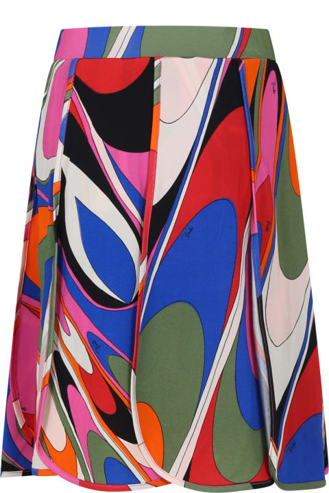 ガールズ Pucciのボトムス Pucci Multicolor Skirt For Girl With Print And Logo