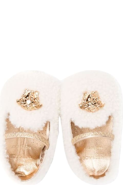 Versace Shoes for Baby Girls Versace Ballerine Medusa In Shearling