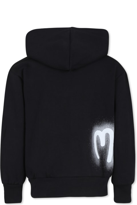 MSGM Sweaters & Sweatshirts for Boys MSGM Black Sweatshirt For Boy With Logo