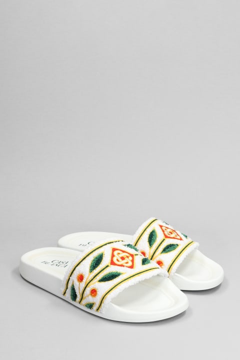 Casablanca Sandals for Women Casablanca Flats In White Polyester