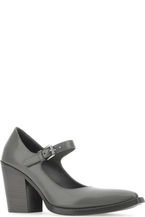 Shoes Sale for Women Prada Grey Leather Pumps