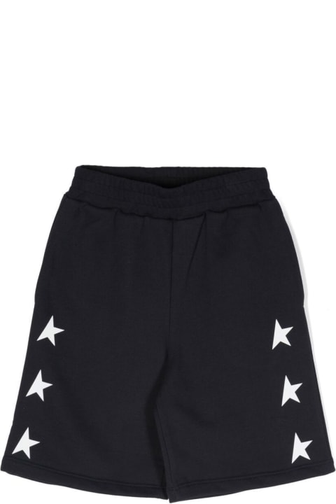 Bottoms for Boys Golden Goose Black Star Collection Shorts In Cotton Blend Boy