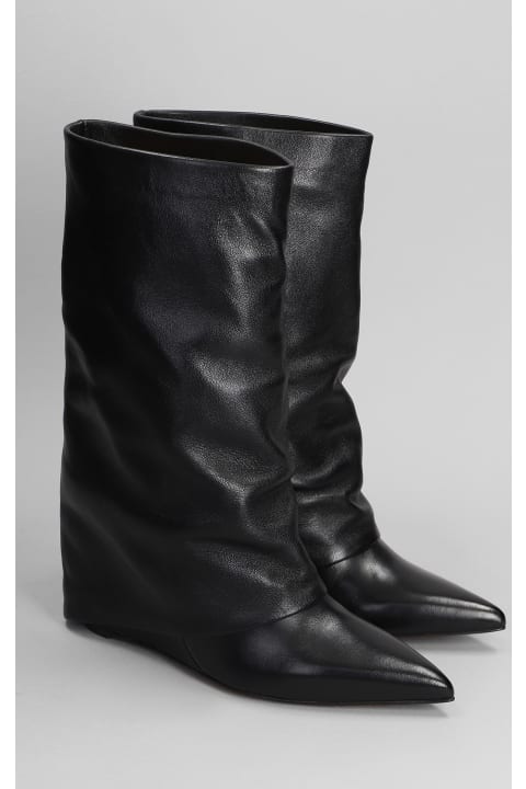 ウィメンズ The Sellerのシューズ The Seller Ankle Boots Inside Wedge In Black Leather