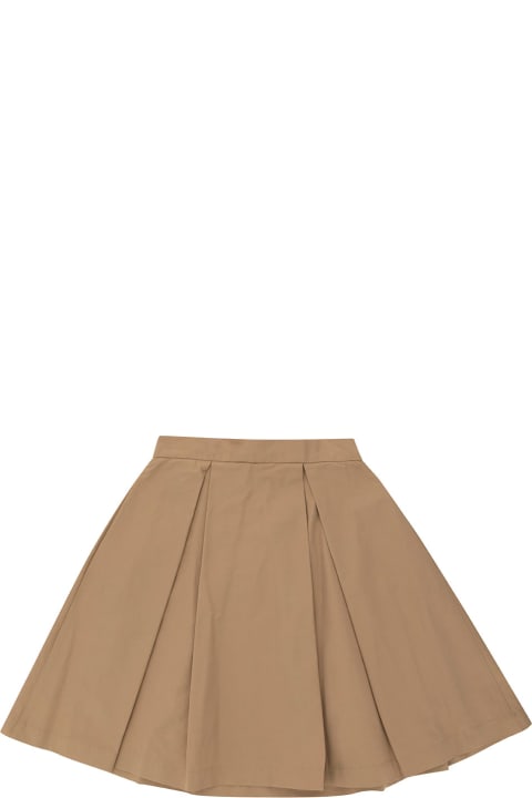 Max&Co. Bottoms for Girls Max&Co. Beige Pleated Skirt With Zip In Cotton Blend Girl