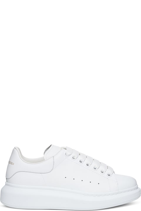 White Leather Big Sole Sneakers