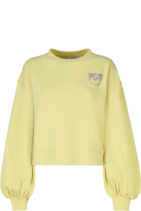 Pinko Fleeces & Tracksuits for Women Pinko Logo Embellished Long-sleeved Sweater