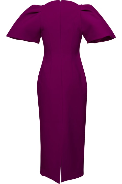 Fashion for Women Solace London Fuchsia 'the Lora' Midi Dress In Crepe Twill Woman