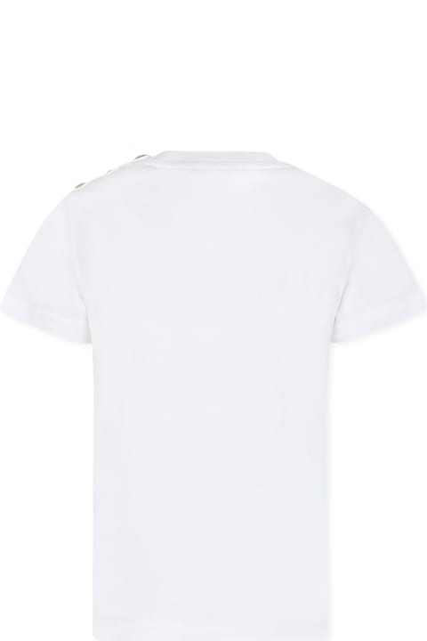 Homeware Balmain White T-shirt For Girl With Logo