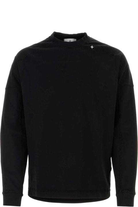 Stone Island Fleeces & Tracksuits for Men Stone Island Black Stretch Cotton Sweatshirt