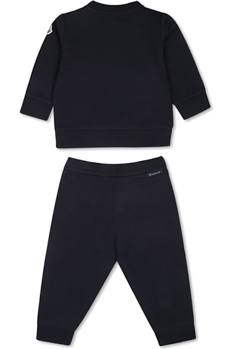 Bodysuits & Sets for Baby Boys Moncler Blue Cotton Sports Set With Logo