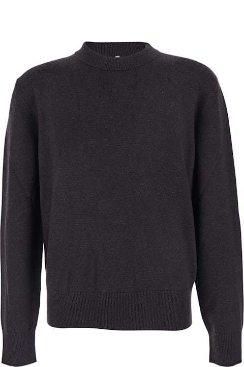 Sunflower for Women Sunflower Dark Brown Crew Neck Sweater With Dropped Shoulder In Wool Blend Man