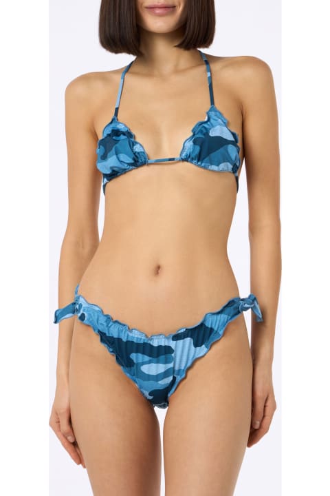 أدوات منزلية MC2 Saint Barth Woman Denim Camouflage Triangle Classic Bikini Sarius