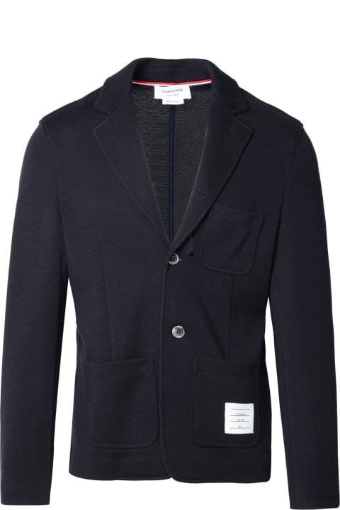 Thom Browne Coats & Jackets for Men Thom Browne Navy Virgin Wool Blazer