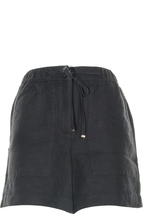 Relaxed Fit Shorts In Linen With Laces