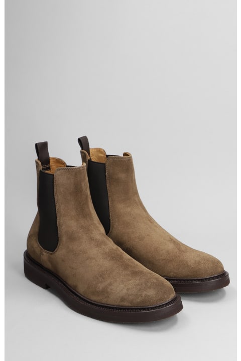 Boots for Men Officine Creative Hopkins Flexi 204 Ankle Boots In Brown Suede