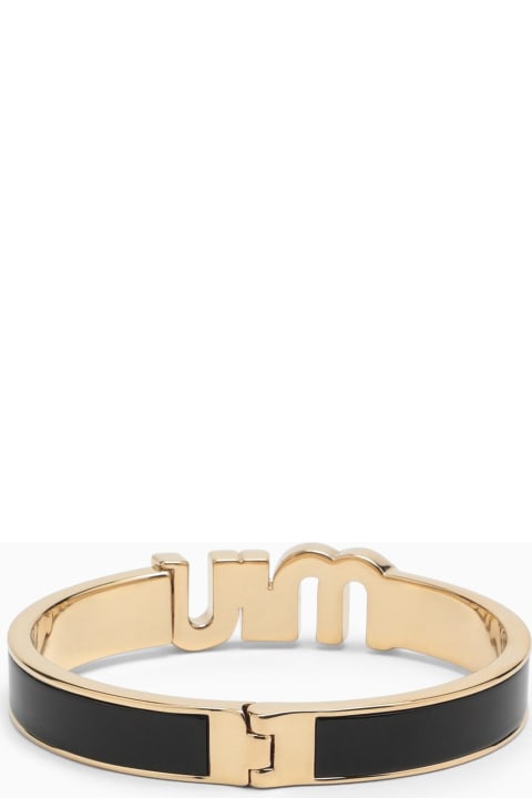 Bracelets for Women Miu Miu Black\/gold Rigid Bracelet