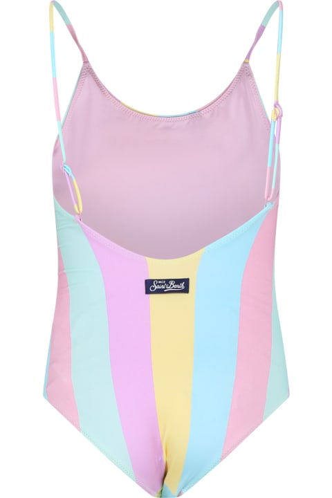 Swimwear for Girls MC2 Saint Barth Multicolor Swimsuit For Girl With Logo
