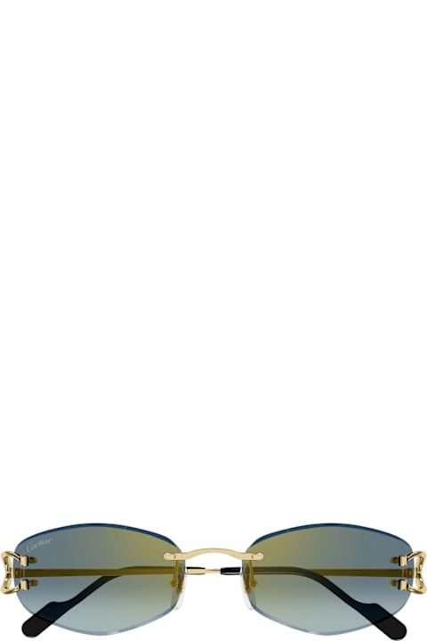 Cartier Eyewear Eyewear for Women Cartier Eyewear Cartier Ct0467s Décor C Classique 003 Gold Green Sunglasses