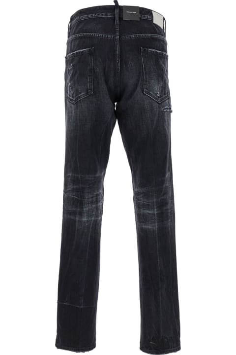 Dsquared2 Jeans for Men Dsquared2 'cool Guy' Black Five-pocket Jeans With Rips In Cotton Denim Man