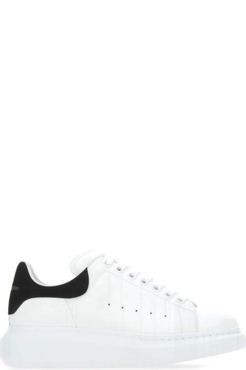 Sale for Women Alexander McQueen White Leather Sneakers With Black Suede Heel