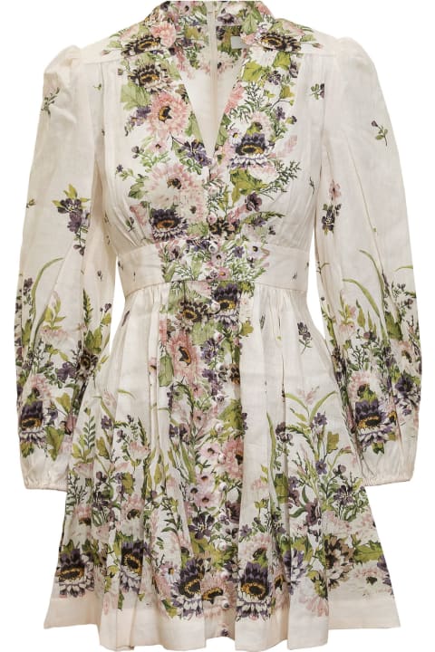 Dresses for Women Zimmermann Halliday Plunge Multi Floral Dress