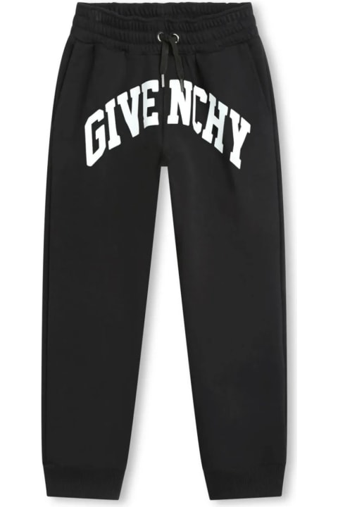Givenchy for Kids Givenchy Black Joggers With Arched Logo