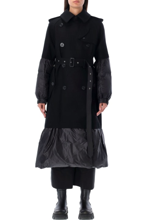 Padded Inserts Wool Trench Coat