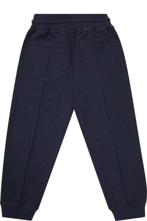 Sale for Boys Brunello Cucinelli Techno Cotton Fleece Trousers With Crête And Elasticated Bottom With Zip