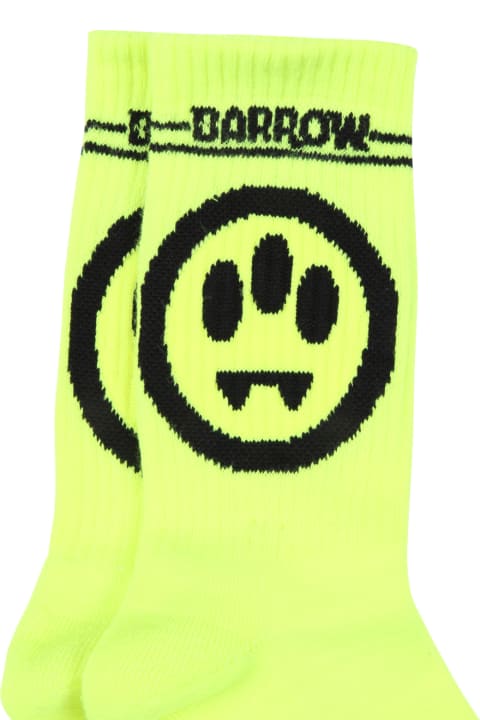 Neon Yellow Socks For Kids With Logo