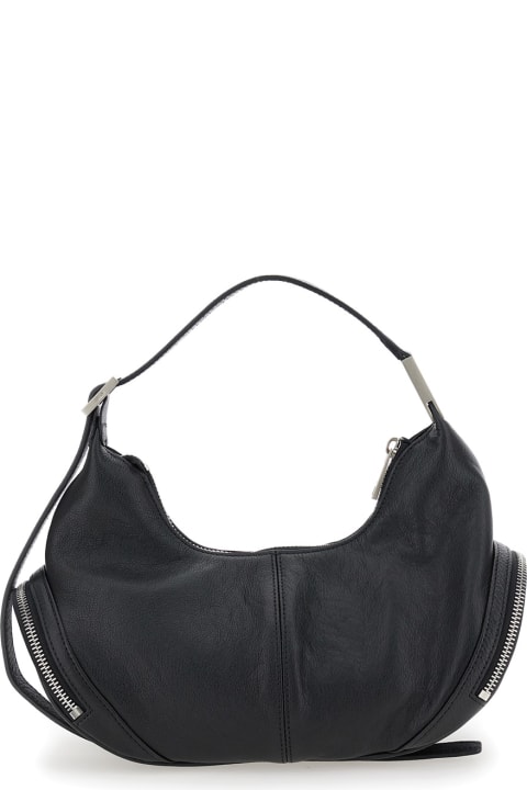 OSOI for Women OSOI 'cargo' Black Hobo Shoulder Bag With Adjustable Shoulder Strap In Leather Woman