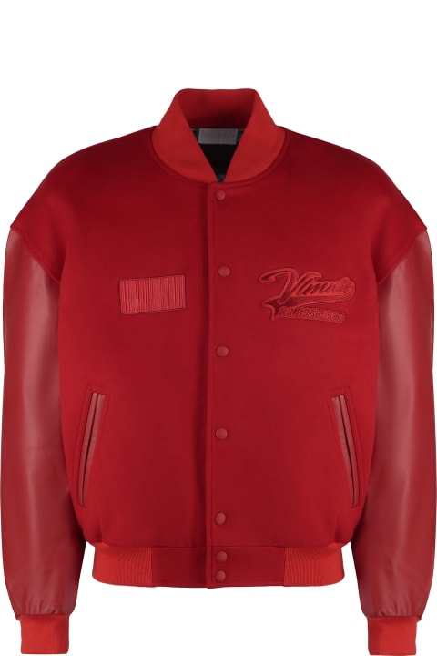 Homeware VETEMENTS Leather Sleeves Bomber Jacket