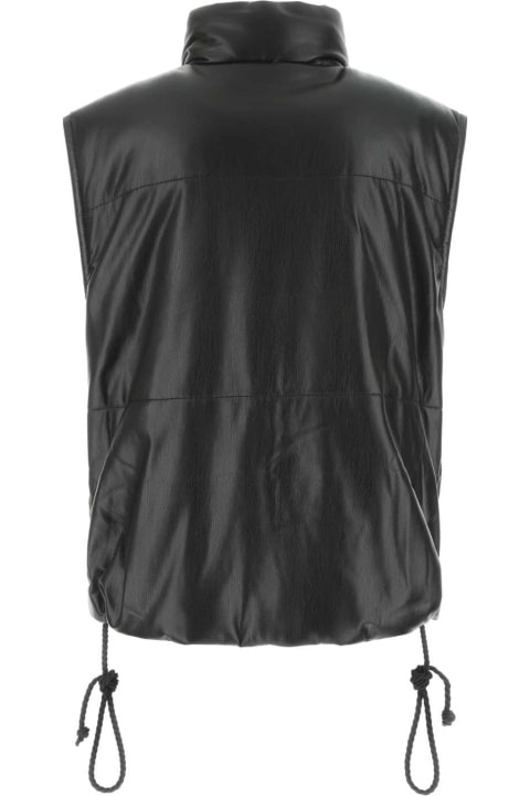 Nanushka Shirts for Men Nanushka Black Synthetic Leather Padded Jacket