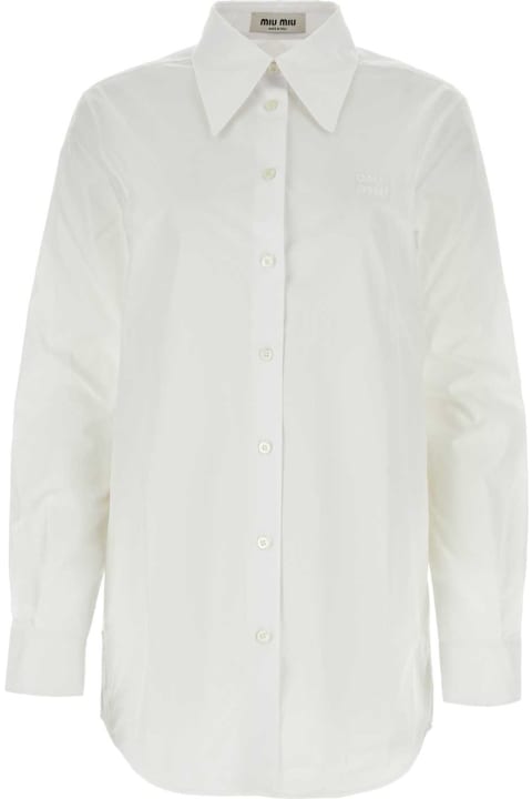Miu Miu Clothing for Women Miu Miu White Poplin Shirt