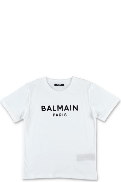 Balmain Kids Balmain Sequins Logo T-shirt