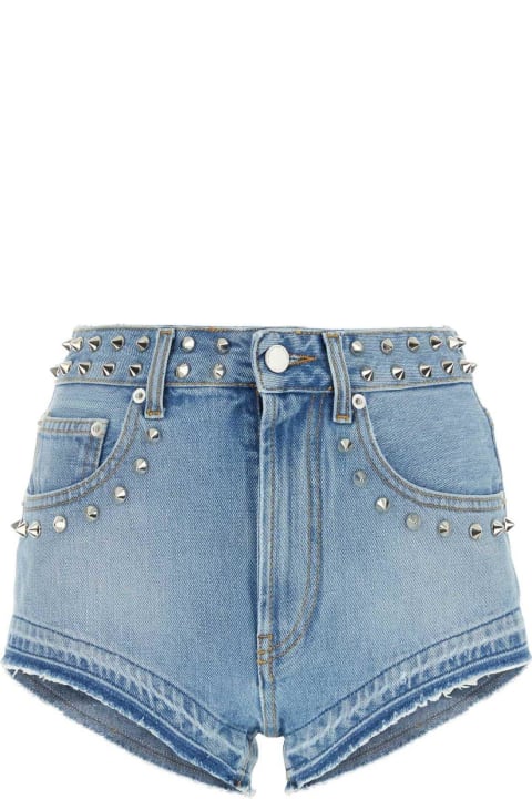 Alessandra Rich Pants & Shorts for Women Alessandra Rich Spike Embellished Denim Shorts