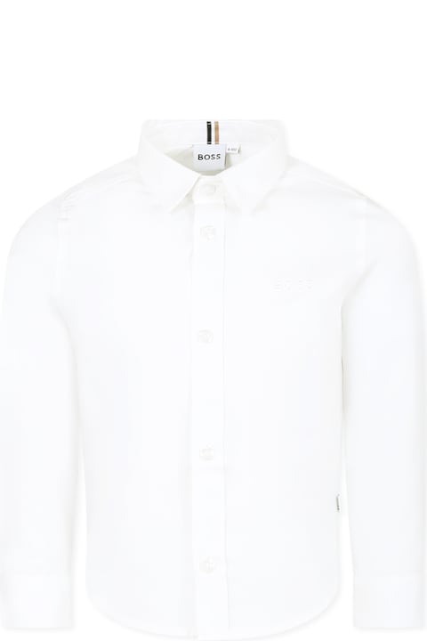 Homeware Hugo Boss White Shirt For Boy With Logo