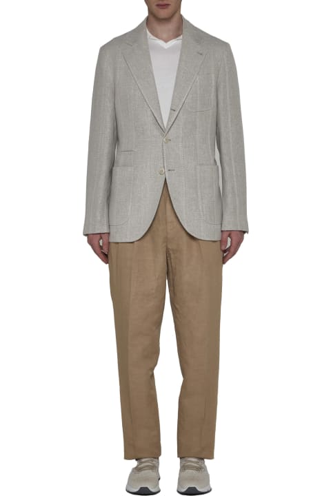 Brunello Cucinelli Clothing for Men Brunello Cucinelli Linen Blend Trousers