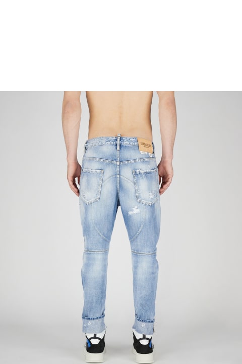 Dsquared2 Pants for Women Dsquared2 Light Super Ripped Wash Tailored Combat Jeans