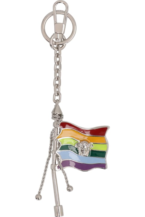 Homeware Versace Silver-tone Metal Key Ring And Clasp
